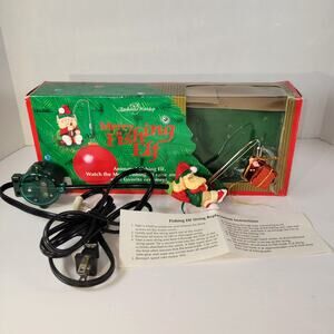 Vintage Enchanted Workshop Merry Fishing Elf Animated Ornament 1992